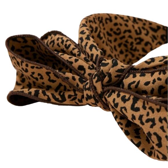 Leopard Print Bow Headband - Picture 2 of 3